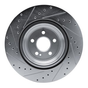 Mercedes-Benz GLS450 Brake Rotor (1) - Rear Right - R1 Concepts - Drilled & Slotted - Silver - `20-`26
